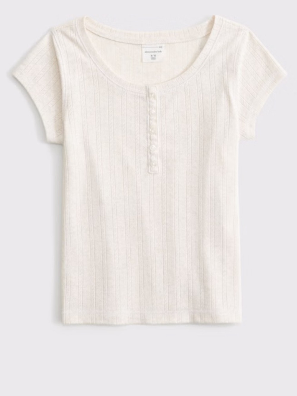 Abercrombie Kids White Ribbed Short Sleeve Top
